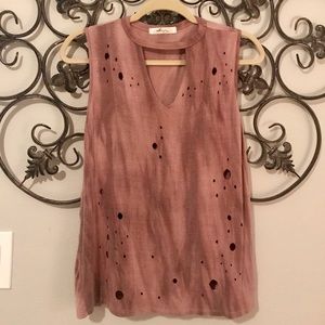 Distressed tank top